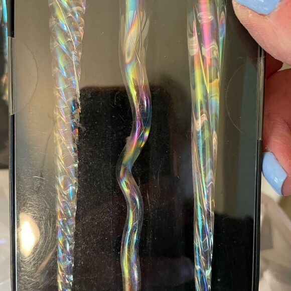 Robert Stanley Glass Iridescent Icicle Ornaments set of 6 New in Package - Picture 8 of 10